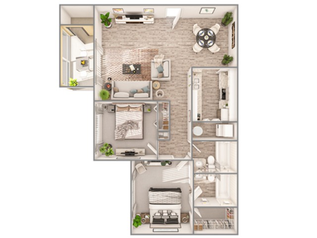 2 Bedroom Floor Plan | Luxury Apartments In Sarasota Florida | Advenir at Gateway Lakes