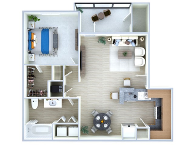 1 Bedroom Floor Plan | Apartments In Southwest Houston TX | Advenir at the Med Center