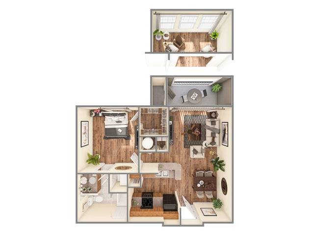One Bedroom Floor Plan | Apartments on Beltway 8 | Advenir at Wynstone