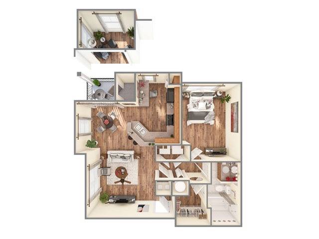 One Bedroom Floor Plan | Apartments on Beltway 8 | Advenir at Wynstone