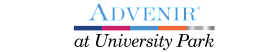 Logo of Advenir with a vibrant color palette strip beneath, showcasing modern and sophisticated branding.