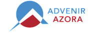 Advenir Azora logo featuring a modern geometric design with blue and red elements.