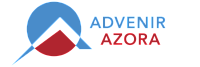 Modern Advenir Azora logo featuring a geometric design with blue and red elements.