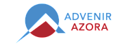 Modern Advenir Azora logo with a sleek geometric design in blue and red.