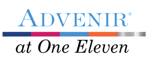 Advenir logo with colorful horizontal bars