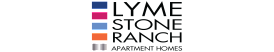 Vibrant logo for Lyme Stone Ranch Apartment Homes, featuring bold colors and modern typography.