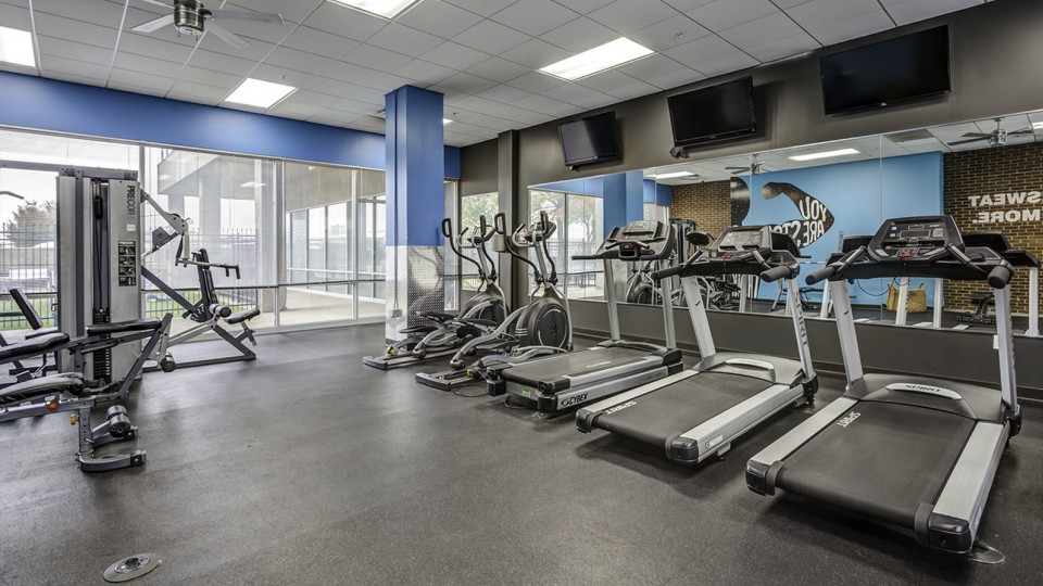 Exercise Equipment in Fitness Center | The Icon | Midtown St. Louis Student Apartments