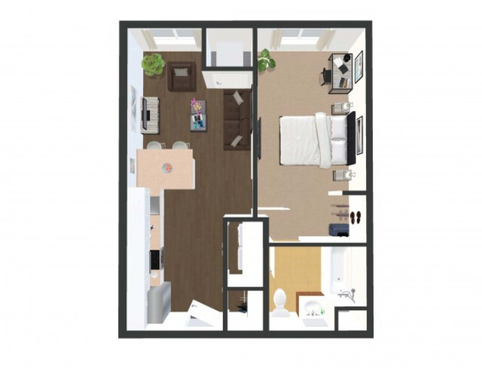 The George Phase II - 1x1_floor_plan