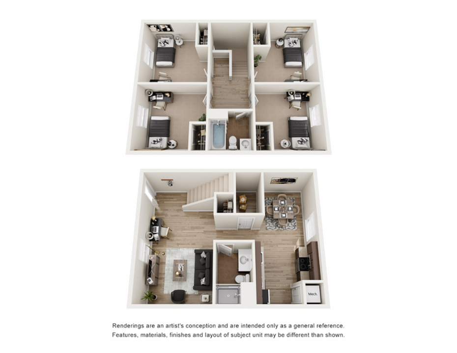 4BR/2BA - Townhome_floor_plan