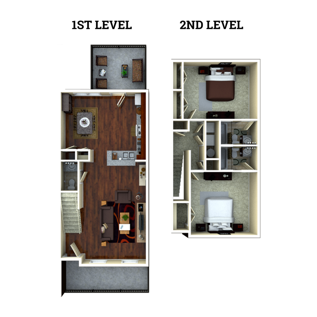 Birchmore 2x2.5 2 Bed Apartment Cottages at Tucson