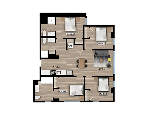Private Bed in a 4 Bed 3 Bath_floor_plan