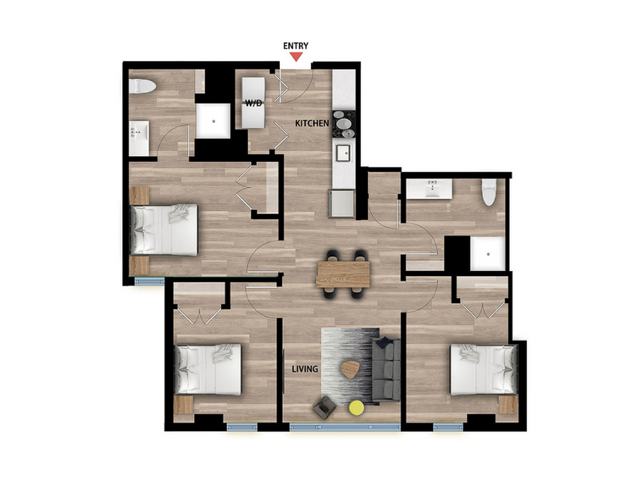Private Bed in a 3 Bed 2 Bath C_floor_plan