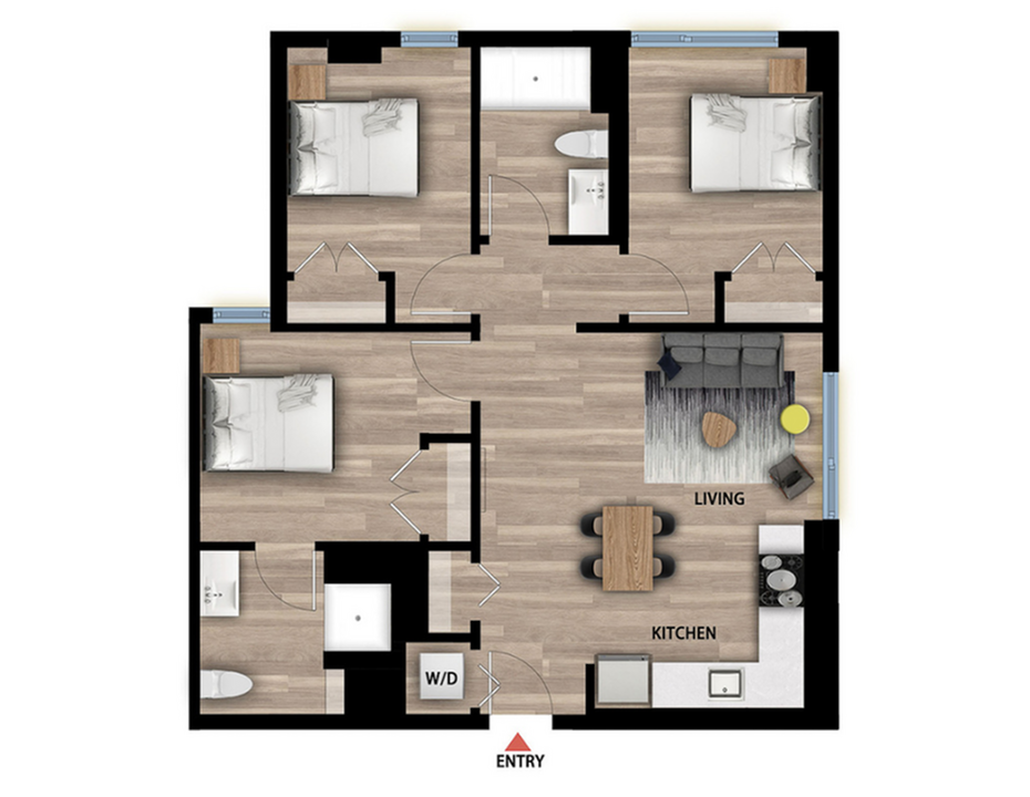 Private Bed in a 3 Bed 2 Bath B_floor_plan