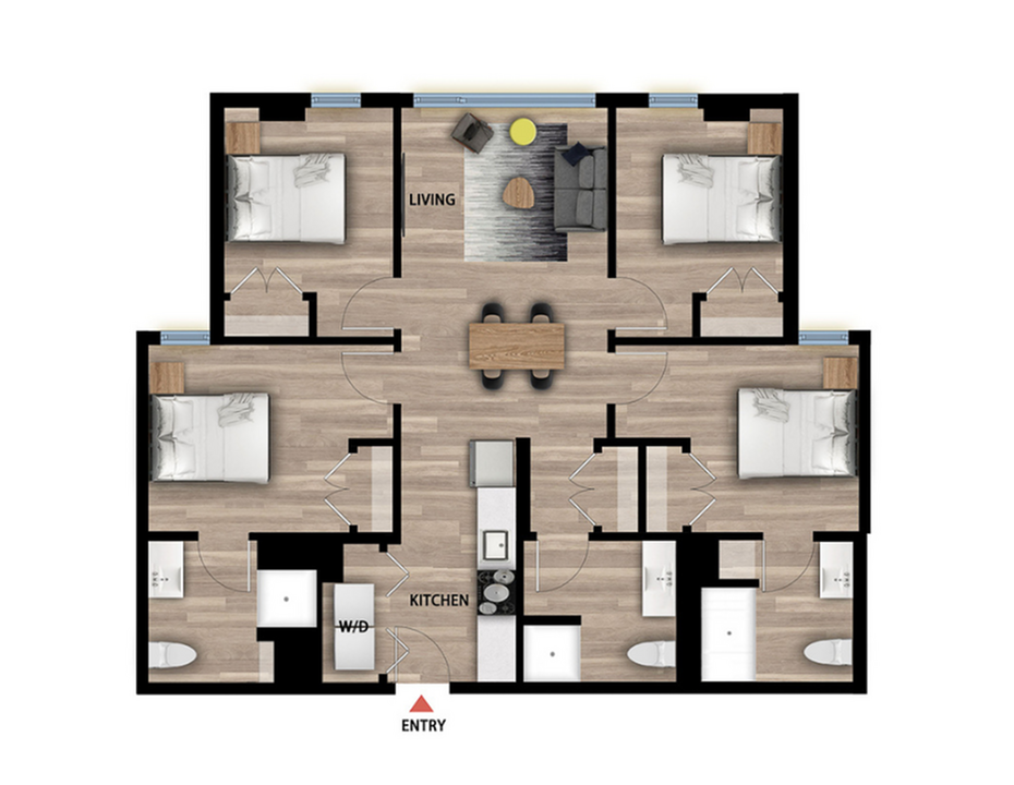 Private Bed in a 4 Bed 3 Bath C_floor_plan
