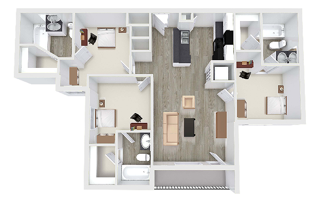 3 Bed/3 Bath Furnished