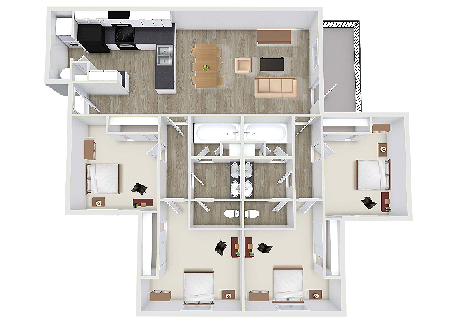 4 Bed/2 Bath XL Furnished