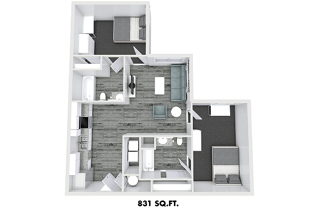 2Bed / 2Bath B