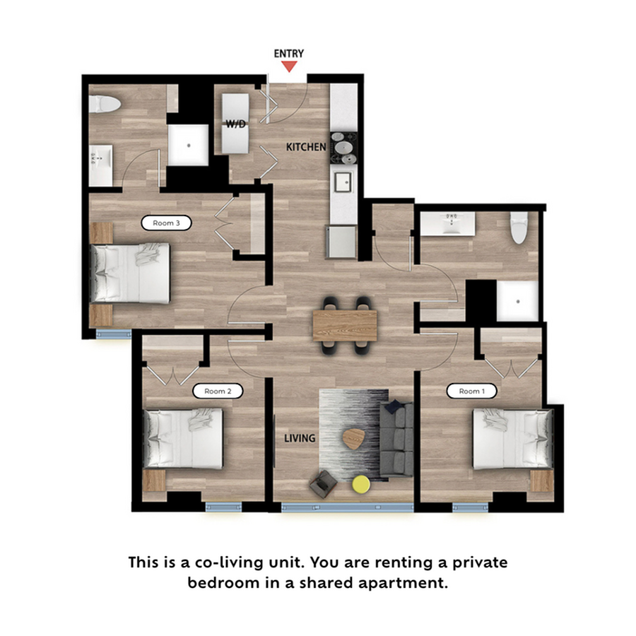 Private Bed in a 3 Bed 2 Bath C_floor_plan