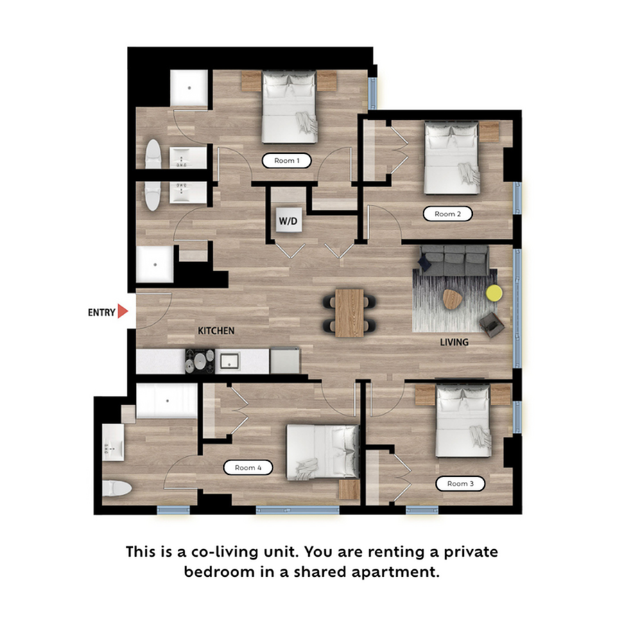 Private Bed in a 4 Bed 3 Bath A_floor_plan