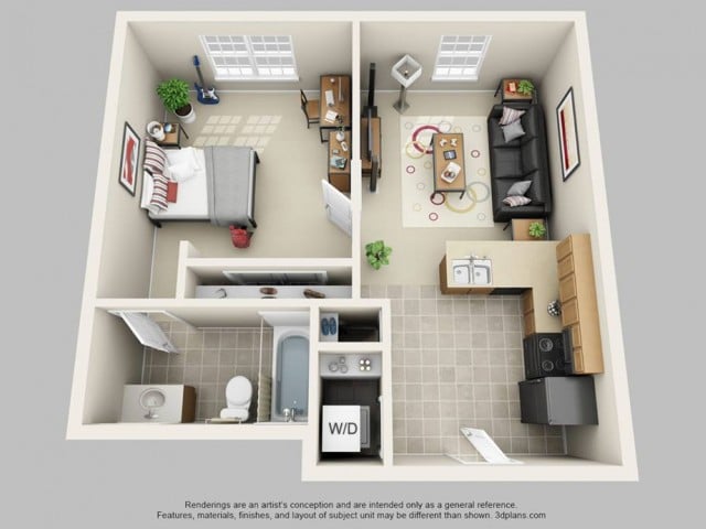 1x1 Graduate Furnished