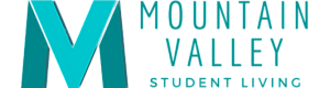 Modern logo design for Mountain Valley Valley Student Living featuring a bold turquoise 'M' and text.
