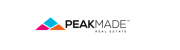 PeakMade Real Estate logo featuring colorful geometric mountain illustration.
