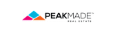 Modern and colorful logo for PeakMade Real Estate featuring a mountain-inspired design.