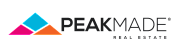 PeakMade Real Estate logo featuring a vibrant geometric design with bold colors.