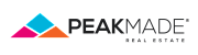 Vibrant PeakMade Real Estate logo featuring triangles in pink, blue, and orange, symbolizing innovation and growth.