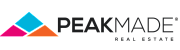 Peakmade Real Estate logo featuring a modern geometric design with vibrant colors.