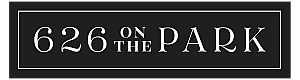 Elegant logo design for 626 on the Park with a sophisticated monochrome aesthetic.