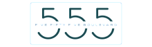 Modern logo for Five Fifty Five Boulevard, featuring bold numbers and sleek typography for a sophisticated urban residence.