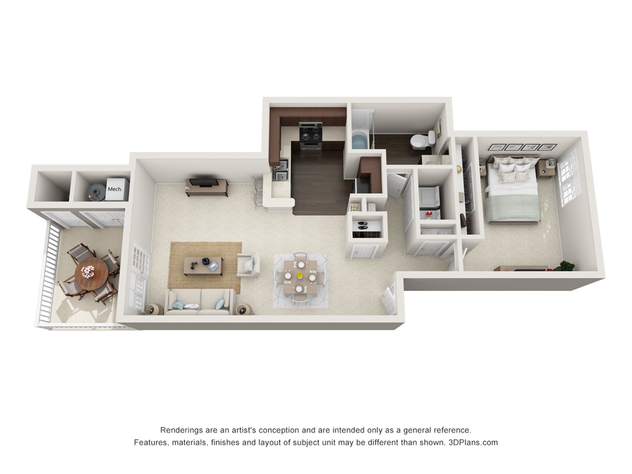 The Macatawa 1 Bed Apartment Timberview