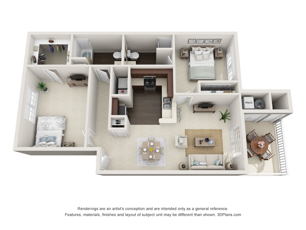 The Marquette 2 Bed Apartment Timberview