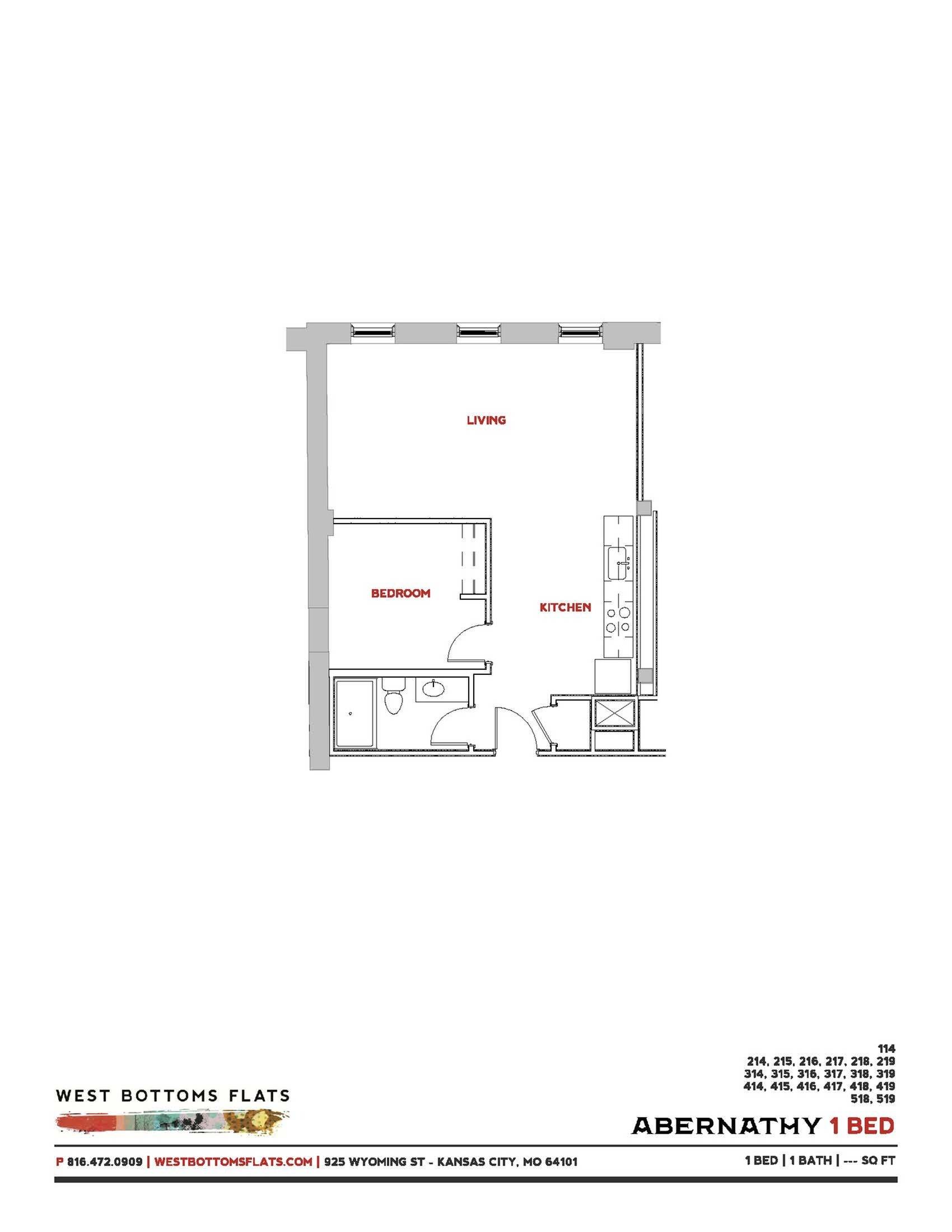 A3AB 1 Bed Apartment West Bottoms Flats