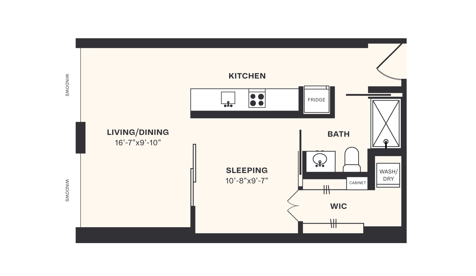 One Bedroom Apartments at Dallas Urby Bright and Airy M2 Apartments