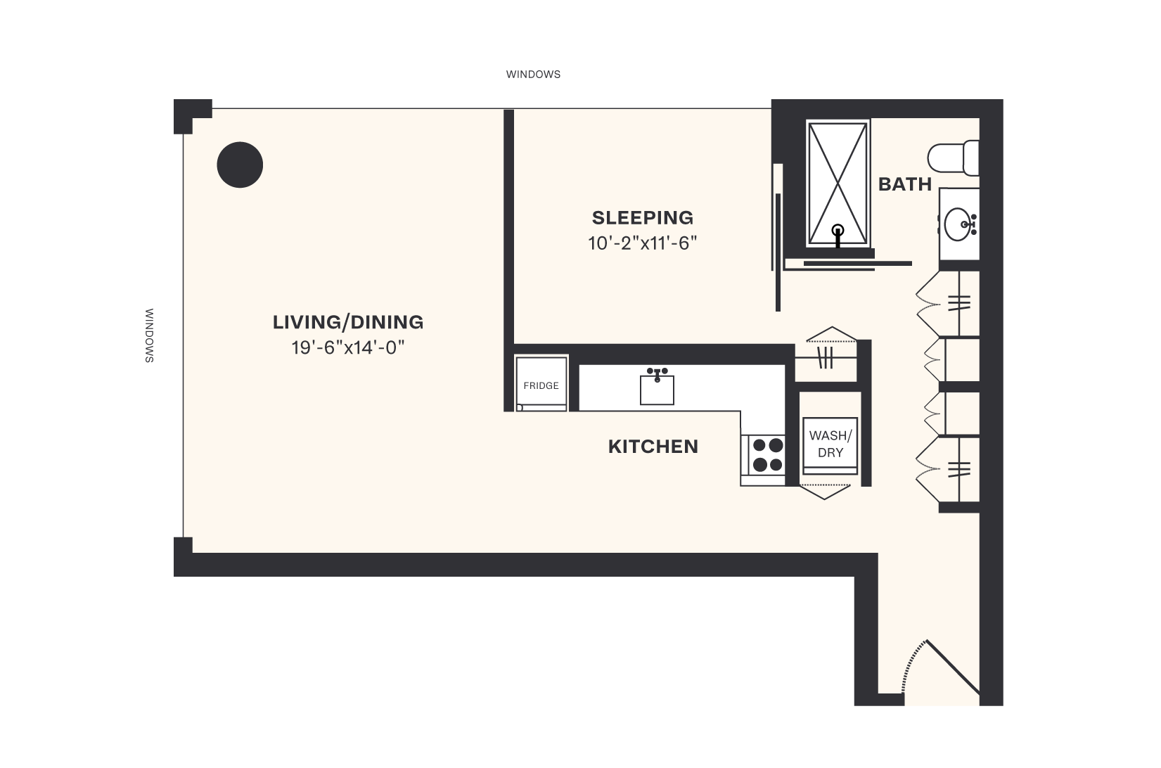 One Bedroom Apartments at Dallas Urby Bright and Airy M4 Apartments