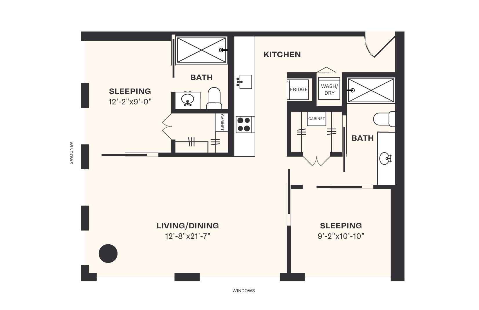 Two Bedroom Apartments at Dallas Urby Bright and Airy L1 Apartments