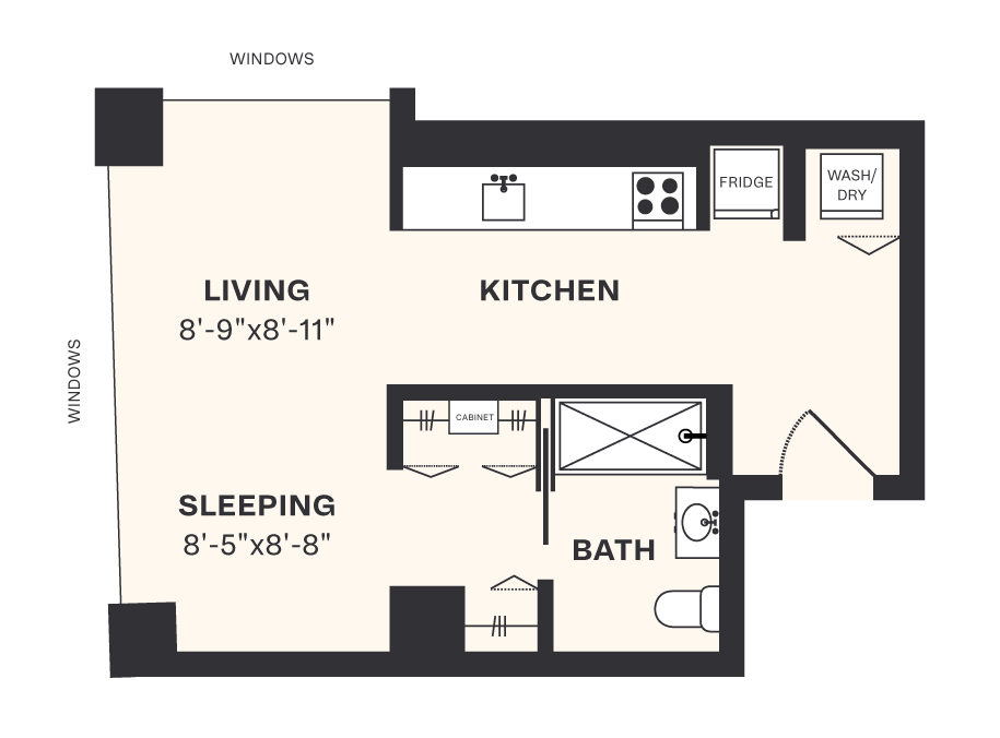 Studio Apartments at Newark Urby for Rent Sunfilled S1 Unit