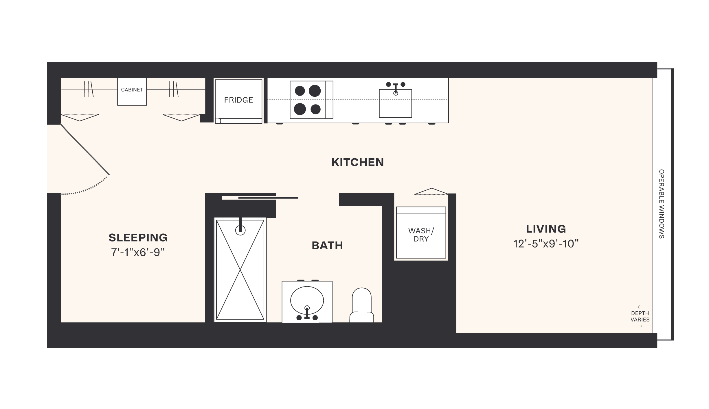 Studio Apartments at Harrison Urby for Rent Sunny XS Unit