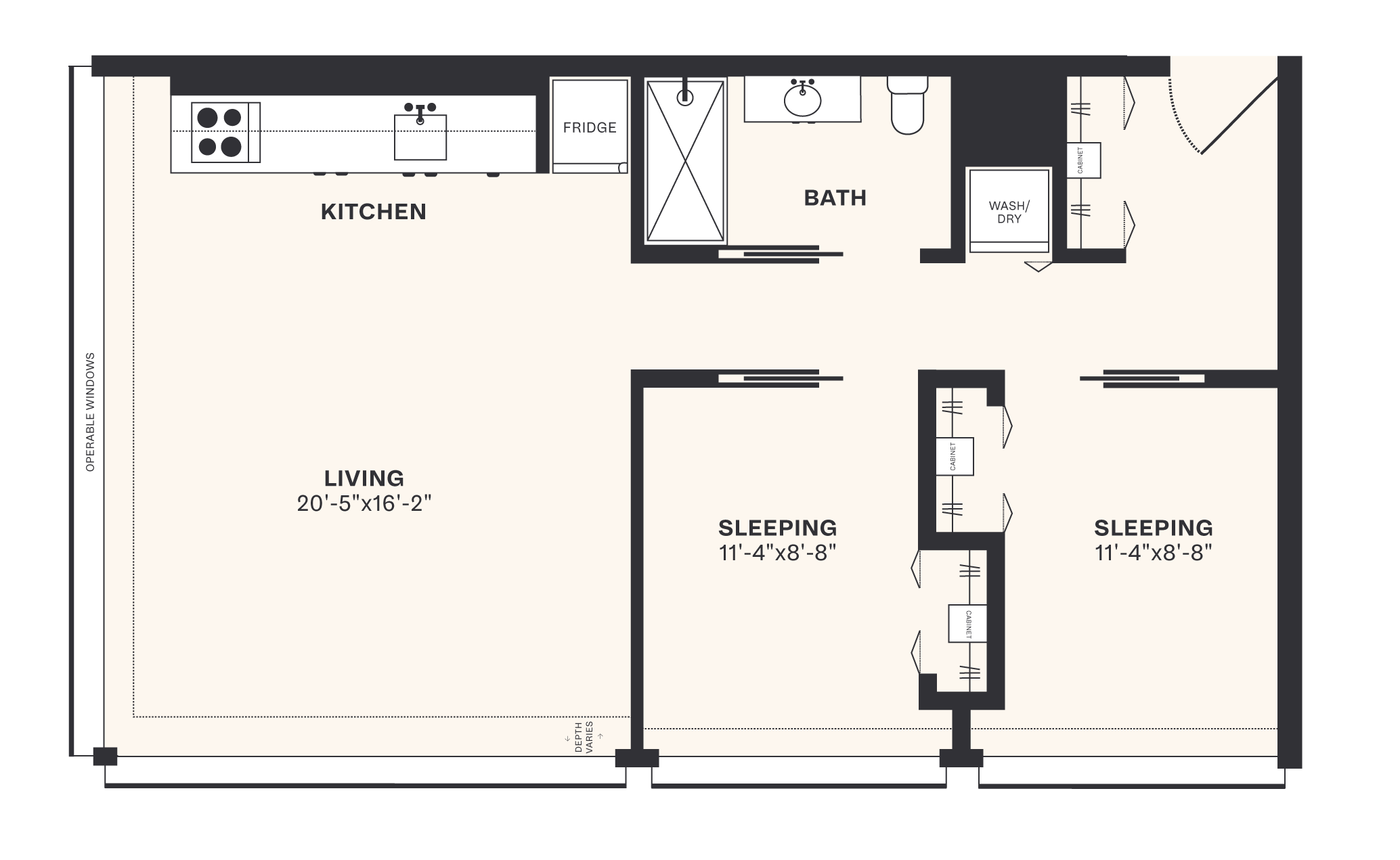 Two Bedroom Apartments at Harrison Urby for Rent Bright and Sunny L1 Unit