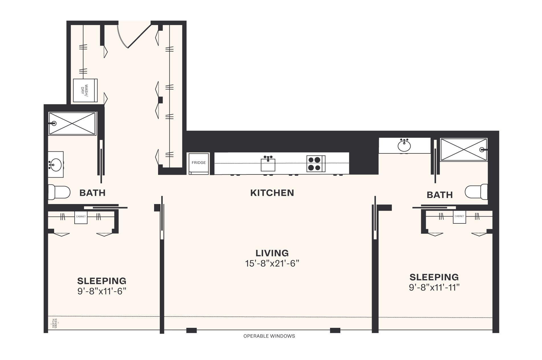 Two Bedroom Apartments at Harrison Urby for Rent Sunny L5 Corner Unit