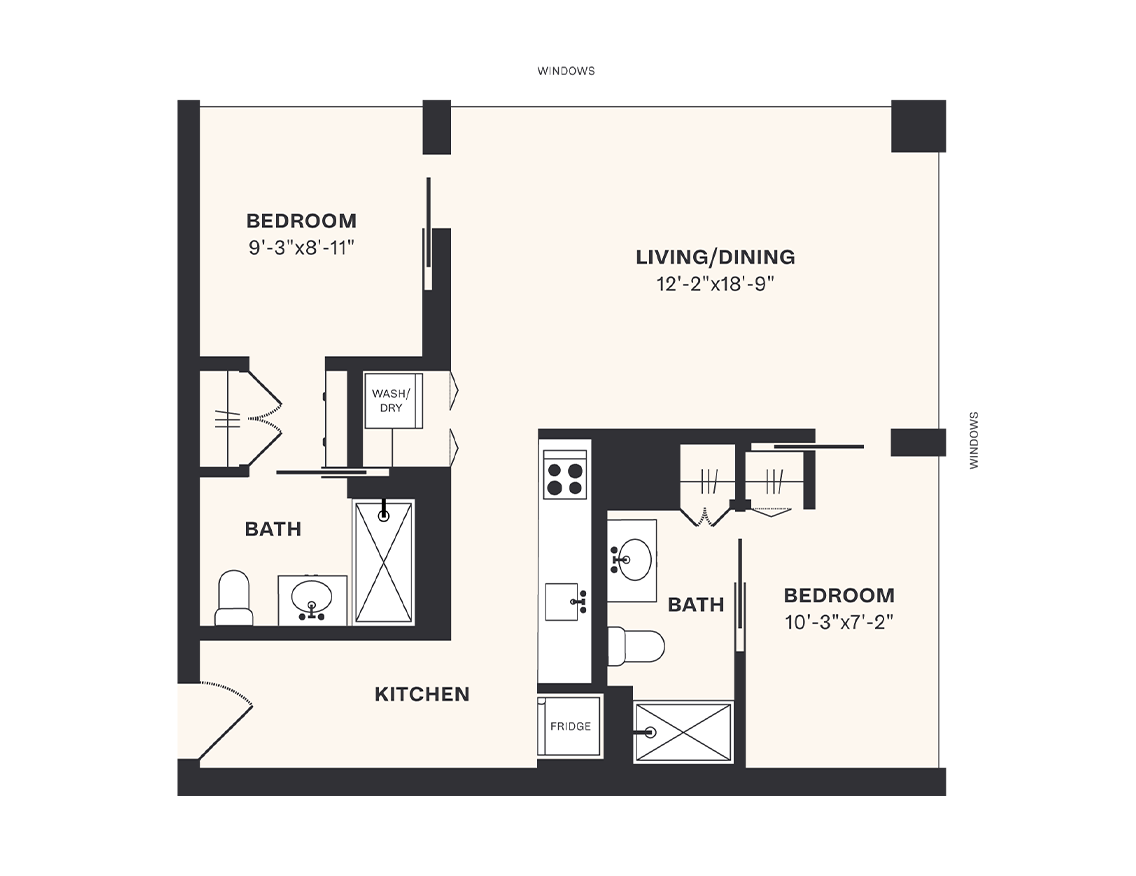 Two Bedroom Apartments at Harrison Urby for Rent Bright and Sunny L6B