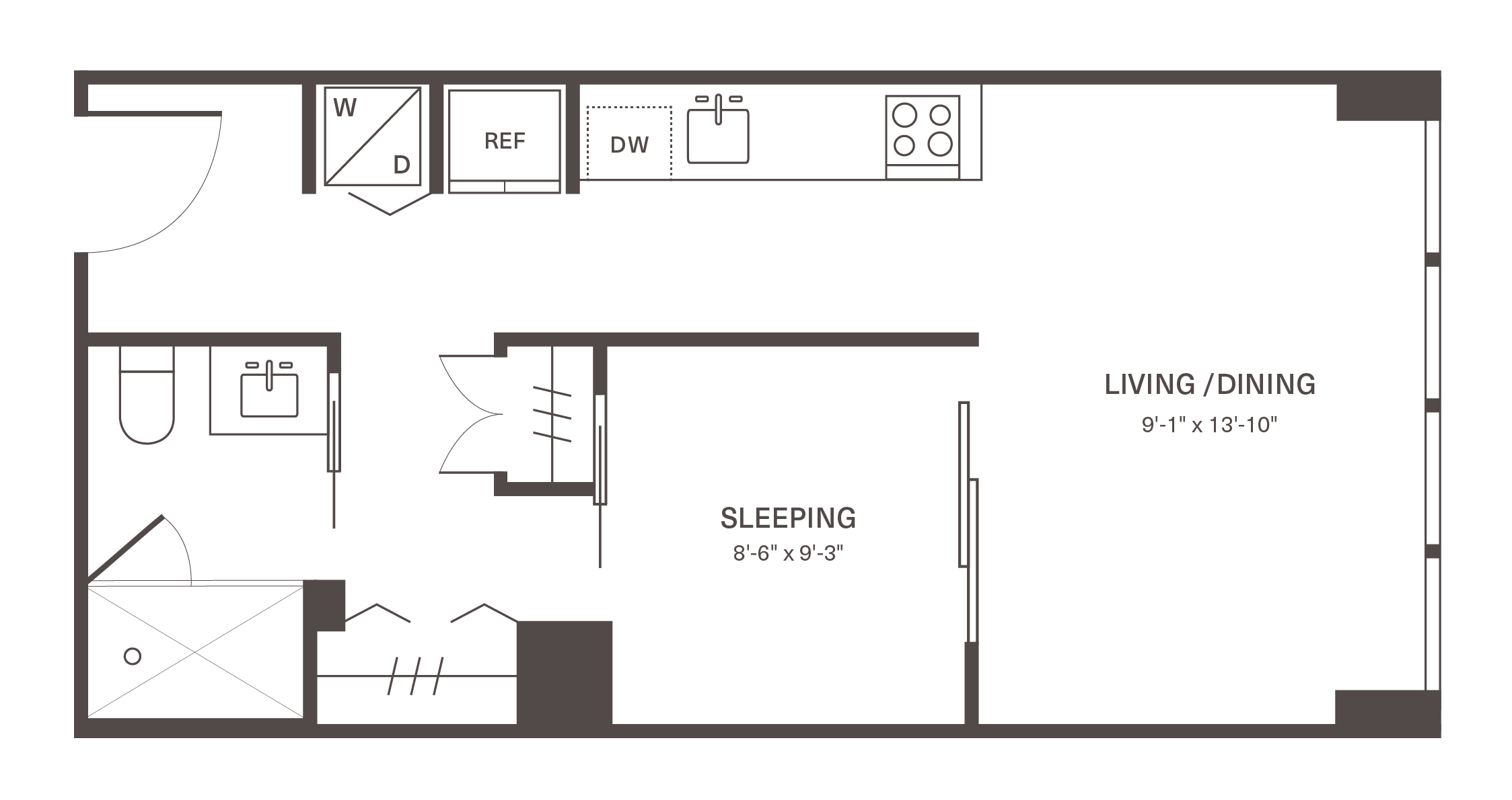 One Bedroom Apartments at Journal Square Urby for Rent Sunny EastFacing M1