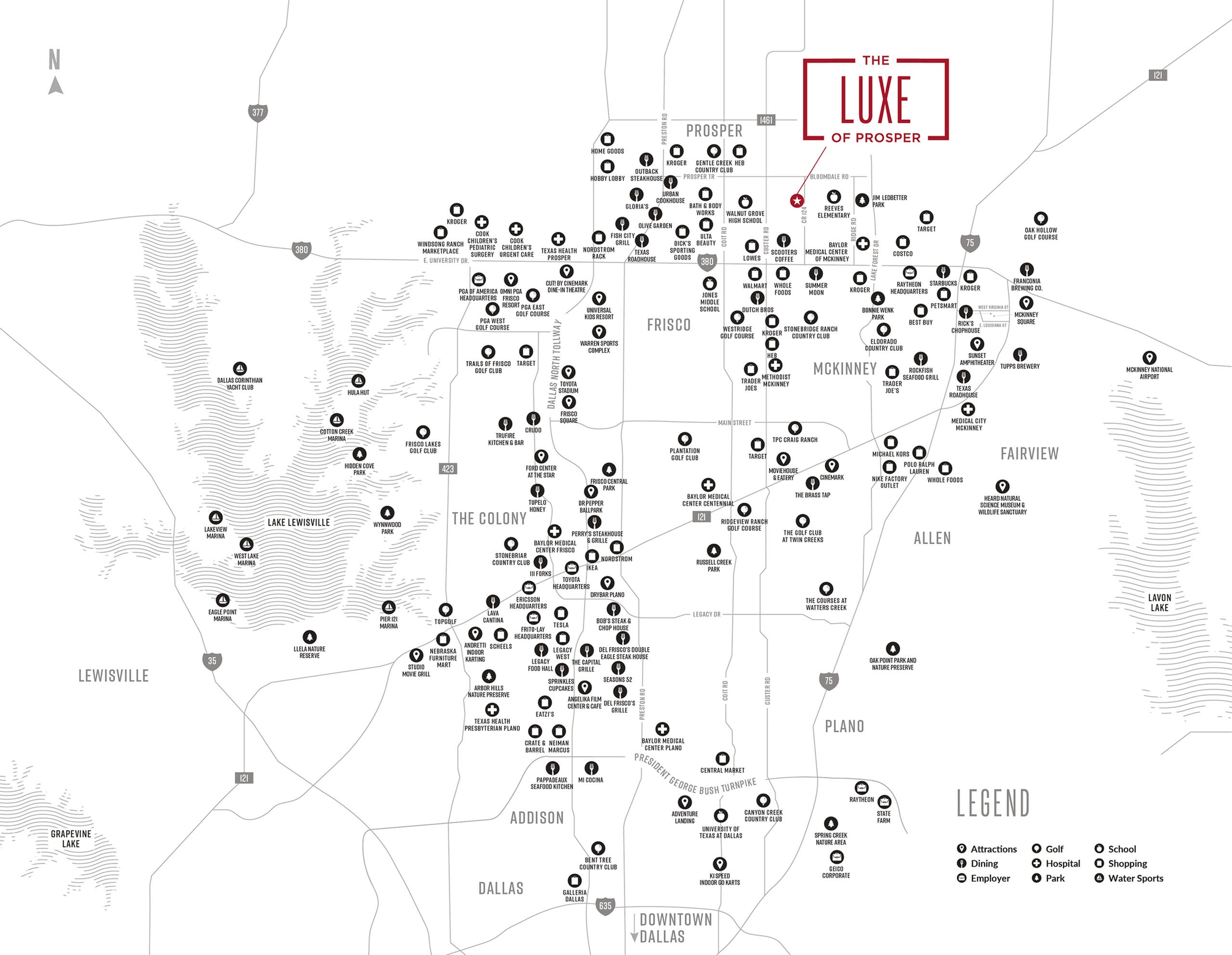 Luxe of Prosper Area Map