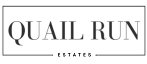 Quail Run Estates sophisticated logo in a minimalist black and white design.
