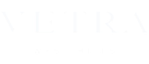Elegant logo of VETRA West Hills featuring bold white text on a dark background, symbolizing modern luxury.