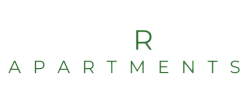 Green Ridge Apartments logo with elegant text design in white and green.
