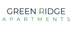 Green Ridge Apartments logo in elegant dark and light green lettering.