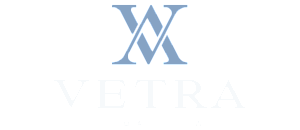 Elegant Vetra St. Matthews logo featuring a stylized 'VW' design in blue and white.
